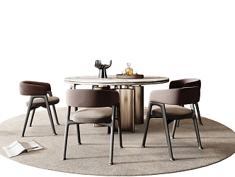 Minotti Miloti Dining Table and Chair Combination 3d model