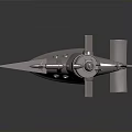 Modern Silver Metallic Submarine With Observation Tower And Structural Components Design 3d model