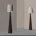 Artistic Mushroom Shaped Floor Lamp with Tapered Body and Light Shade Black Brown