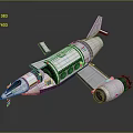 Cosmic Aerospace Spacecraft With Main Cabin Wings Thrusters Windows And Ladder