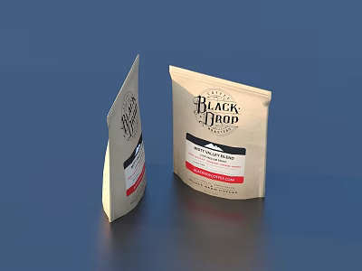 Reusable Black Bean Food Storage Bags Standing For Household Use 3d model