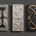 Modern Geometric Wall Decor With Intricate Relief Patterns And Silver White Black Gold Tones