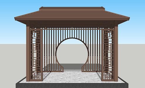 New Chinese Style Pavilion Four Corner Pavilion Landscape Pavilion 3d model