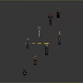 Toy Weapons Collection Featuring Various Plastic Guns With Orange Green And Gray Designs