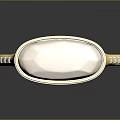 Elegant Gold Ring Featuring White Oval Gemstone And Decorative Side Accents
