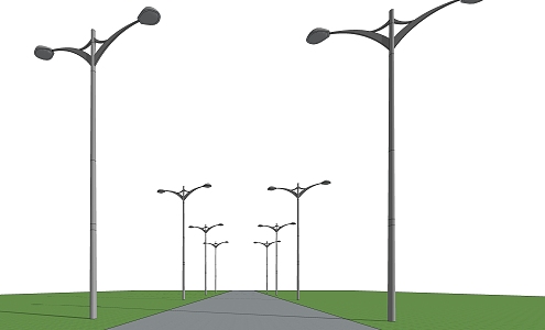 Street lamp high pole street lamp municipal street lamp outdoor street lamp high and low street lamp 3d model