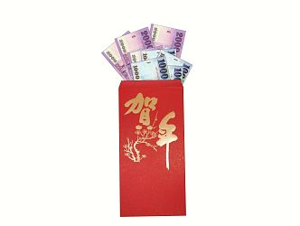 Modern money red envelope 3d model