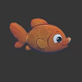 Cute Orange Goldfish Stuffed Toy With Big Eyes Spotted Body And Shiny Reflection