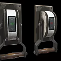 Key power lever electric gate combination lock 3d model