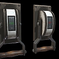 Key power lever electric gate combination lock 3d model