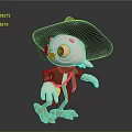 Cute Cartoon Bird Character With Cowboy Hat Glasses Vest And Yellow Feet