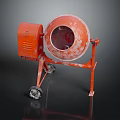 Orange Concrete Mixer With Wheels And Steel Drum For Industrial Use