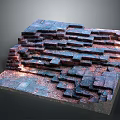 Modern Stacked Brick Structure With Textured Surfaces And Dynamic Light Shadow Effects 3d model