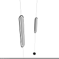 Minimalist Modern Chandelier With Oval Shape Black White Lines And Sleek Design