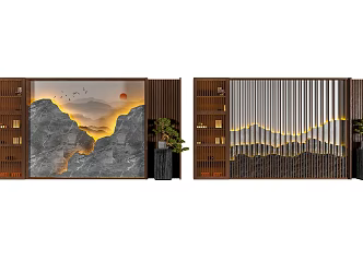 Mountain background wall 3d model