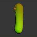 Green Pickle Character Featuring Facial Organs Such As Eyes And Mouth