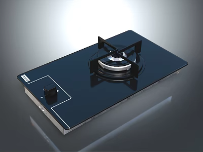 Modern Glass Gas Hob With Sleek Design And Control Knobs For Kitchen 3d model