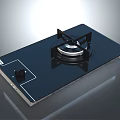 Modern Glass Gas Hob With Sleek Design And Control Knobs For Kitchen 3d model