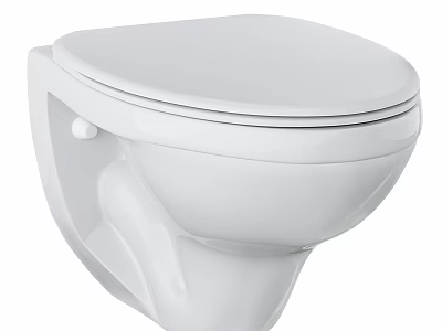 Sleek White Wall Mounted Toilet with Modern Design and Clean Lines in Bathroom 3d model