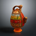 Decorative Ceramic Water Jug With Hand Painted Animal And Scenic Patterns