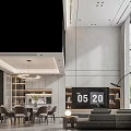 Spacious Loft Living Room With Large Windows Sofa And Dining Area