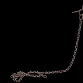 Heavy Duty Industrial Iron Chains Piled On Ground With Hanging Link