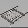 Industrial Metal Framework Structure with Pipes Brackets and Mechanical Components 3d model