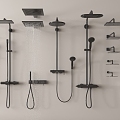 Shower Top Shower Towel Rack Bathroom Hardware Shower 3d model