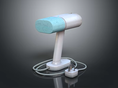 Handheld Electric Device with Blue Sponge Head Power Cord and Plug for Home Cleaning 3d model