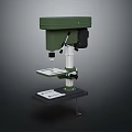 Green Drill Press Equipped Workbench Furniture With Stable Black Base 3d model