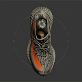 Modern Knitted Sneakers With Gray Laces Orange Accent And White Sole
