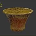 Red Ceramic Garden Planter With Rough Texture And White Rim For Decoration