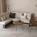 Modern sofa coffee table combination 3d model