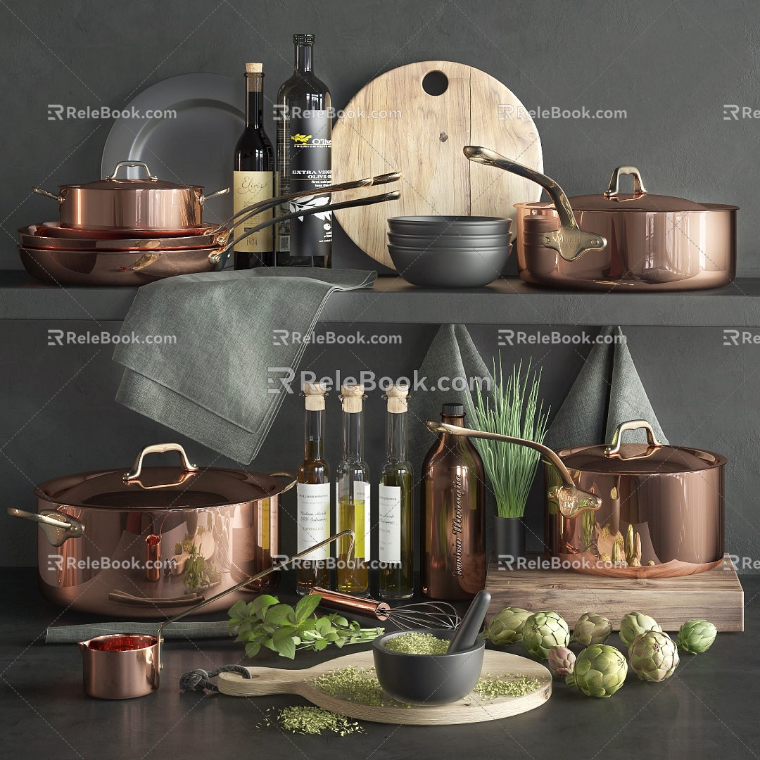 Modern pot kitchen supplies 3d model