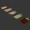 Practical Household Clipboards With Various Colors Wooden Boards Metal Clips And Paper Sheets