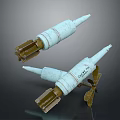 White Military Missiles With Metal Components And Clyde Design Details