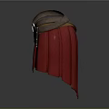 Red Fringed Skirt With Brown Suede Belt And Metal Buckle Design