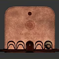 Red Leather Ammunition Case with Cartridge Slots and Brass Bullet Storage