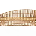 Natural Woven Rattan Multiperson Sofa With Curved Design And Comfortable Seating Area