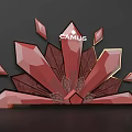 CAMUS Photo Check in Spot Featuring Red Geometric Crystal Decorative Structure 3d model