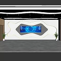 Modern Tech Interior Design With Curved Light Strip And Blue Display Screen