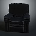 Black Velvet Armchair with Armrests and Backrest Simple Design for Living Room