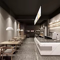 Modern Bubble Tea Shop Interior With Counter Seating And Fresh Drink Displays