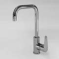 Modern Polished Stainless Steel Faucet Featuring High Arc Spout And Single Handle