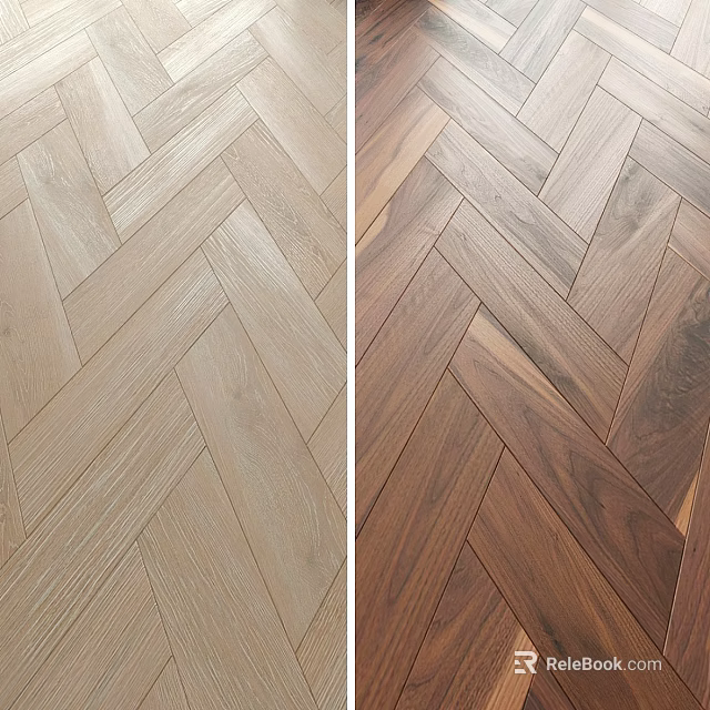 Herringbone Wooden Flooring Components With Light And Dark Color Patterns Design 3d model 
