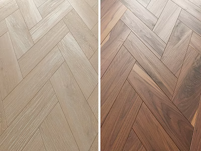 Herringbone Wooden Flooring Components With Light And Dark Color Patterns Design 3d model