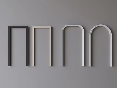 Different Door Arches In Various Styles And Neutral Colors On Gray Background 3d model