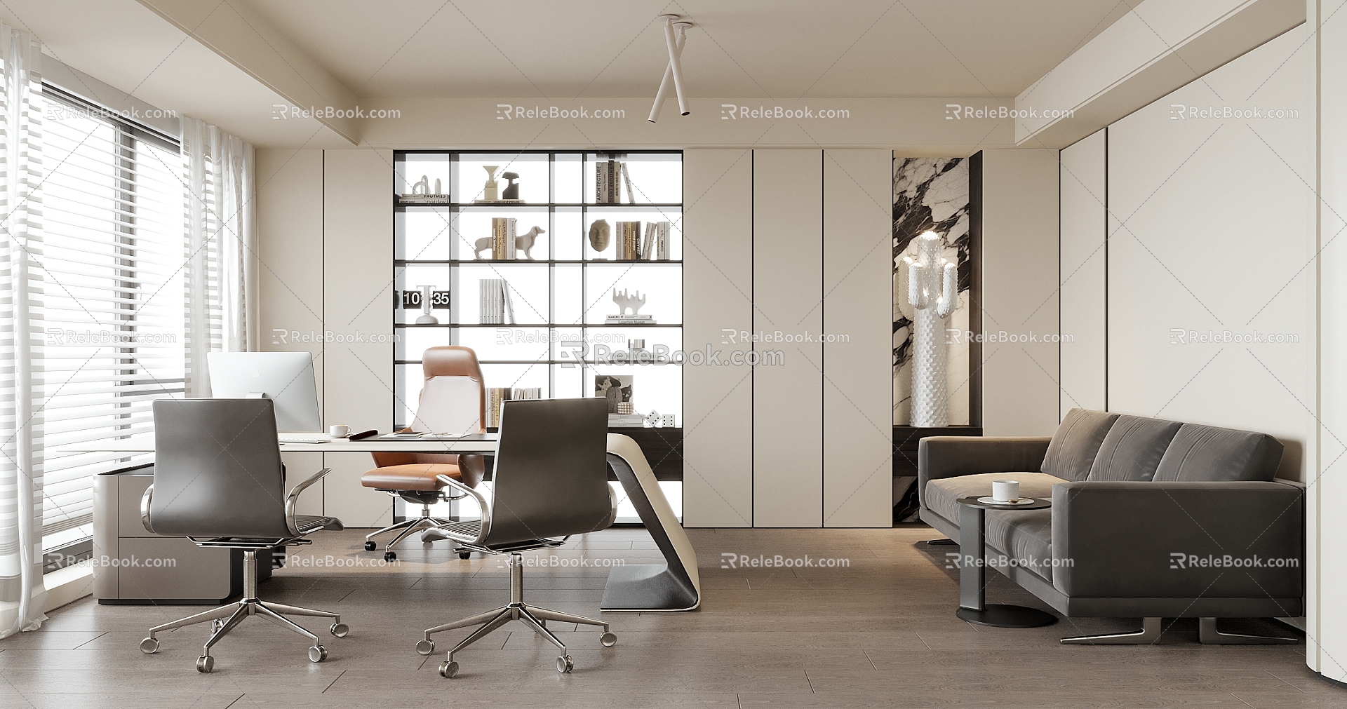 modern manager office chairman office office desk chair boss office 3d model