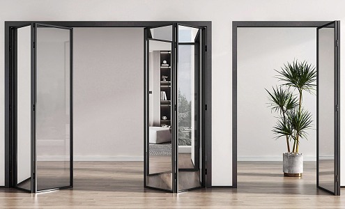 Modern folding door glass folding door 3d model