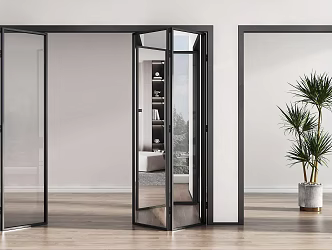 Modern folding door glass folding door 3d model